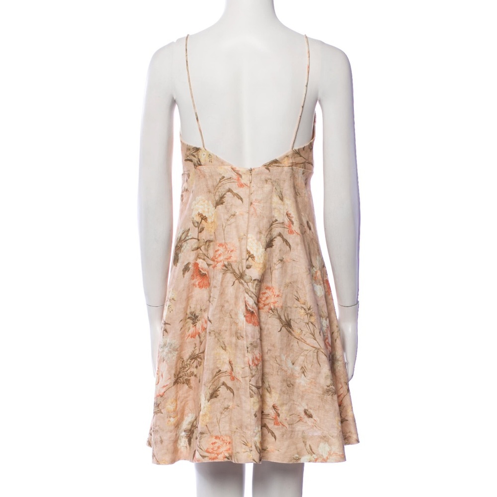 Zimmermann Flared Floral Bowerbird Linen Short Mini Sun Dress - Picture 3 of 5